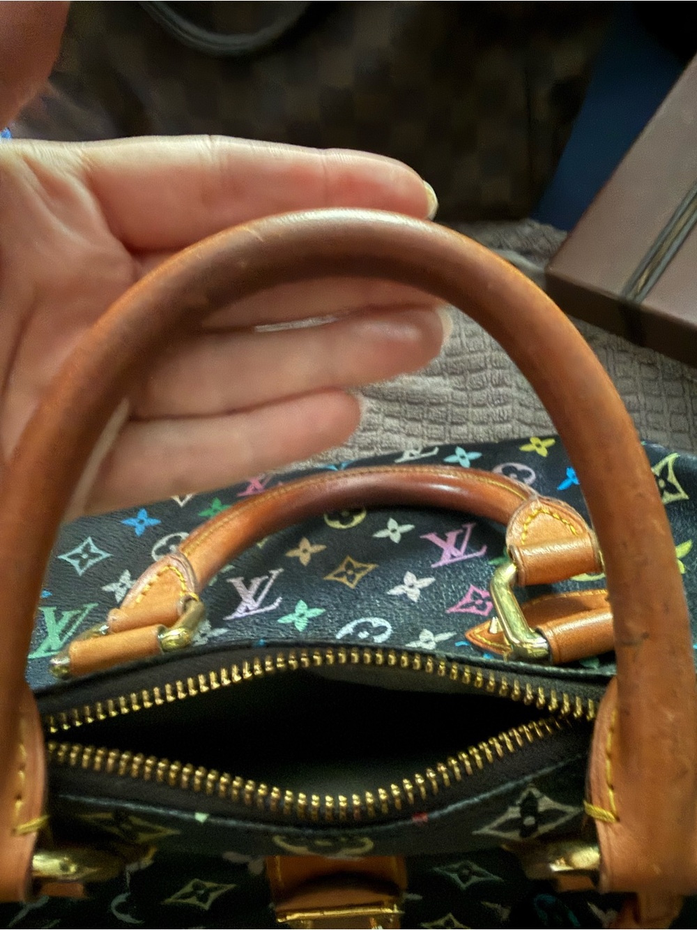 Authentic Louis Vuitton Murakami Black Multicolor Monogram Speedy 30 with tag - Picture 5 of 10